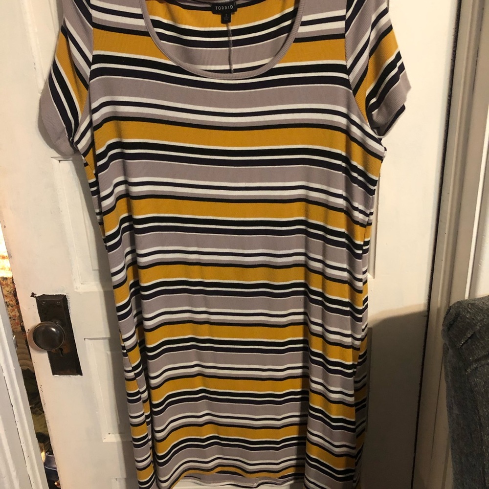 Ribbed stripe torrid dress
